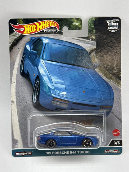Hot '89 Porsche Wheels 944 Turbo Premium Diecast Car 1:64 Blue Metal