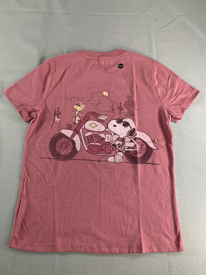 Snoopy Peanuts Shirt Youth 11/12 Pink Abercrombie Kids Biker Graphic Tee code on