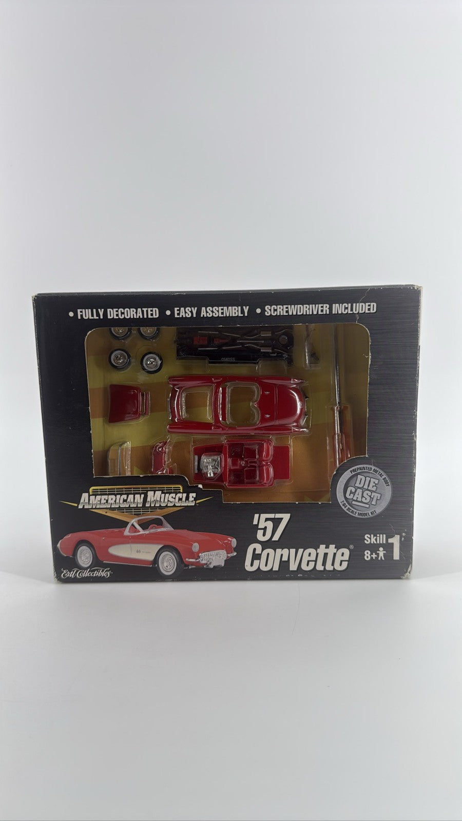 Ertl American Muscle 1957 Corvette 1:24 Diecast Kit Red 30300 NIB Easy Build