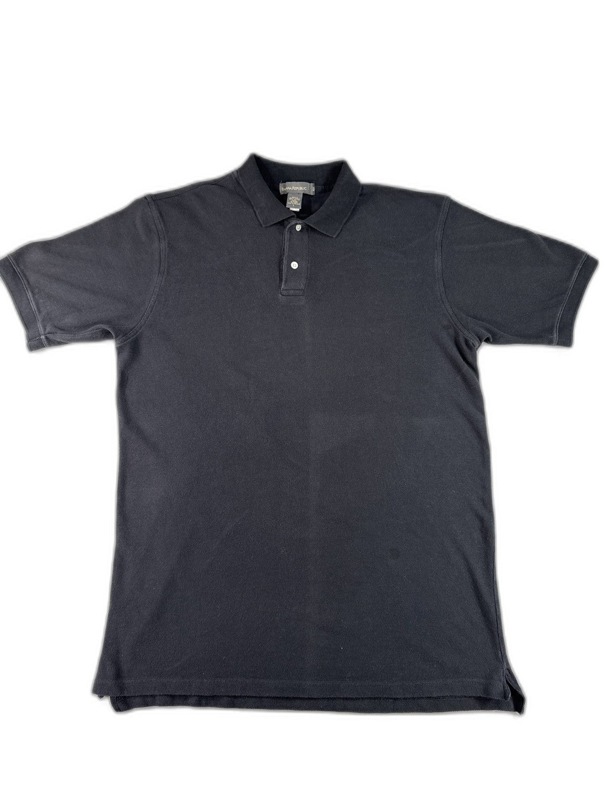 Banana Republic Black Polo Shirt Mens Short Sleeve Cotton Top