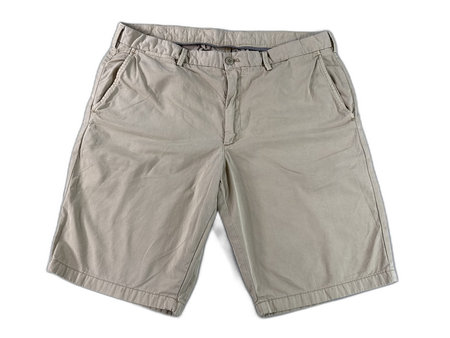 UNIQLO Chino Shorts Waist inch Beige 100% Cotton Breathable Flat Front Twill Men