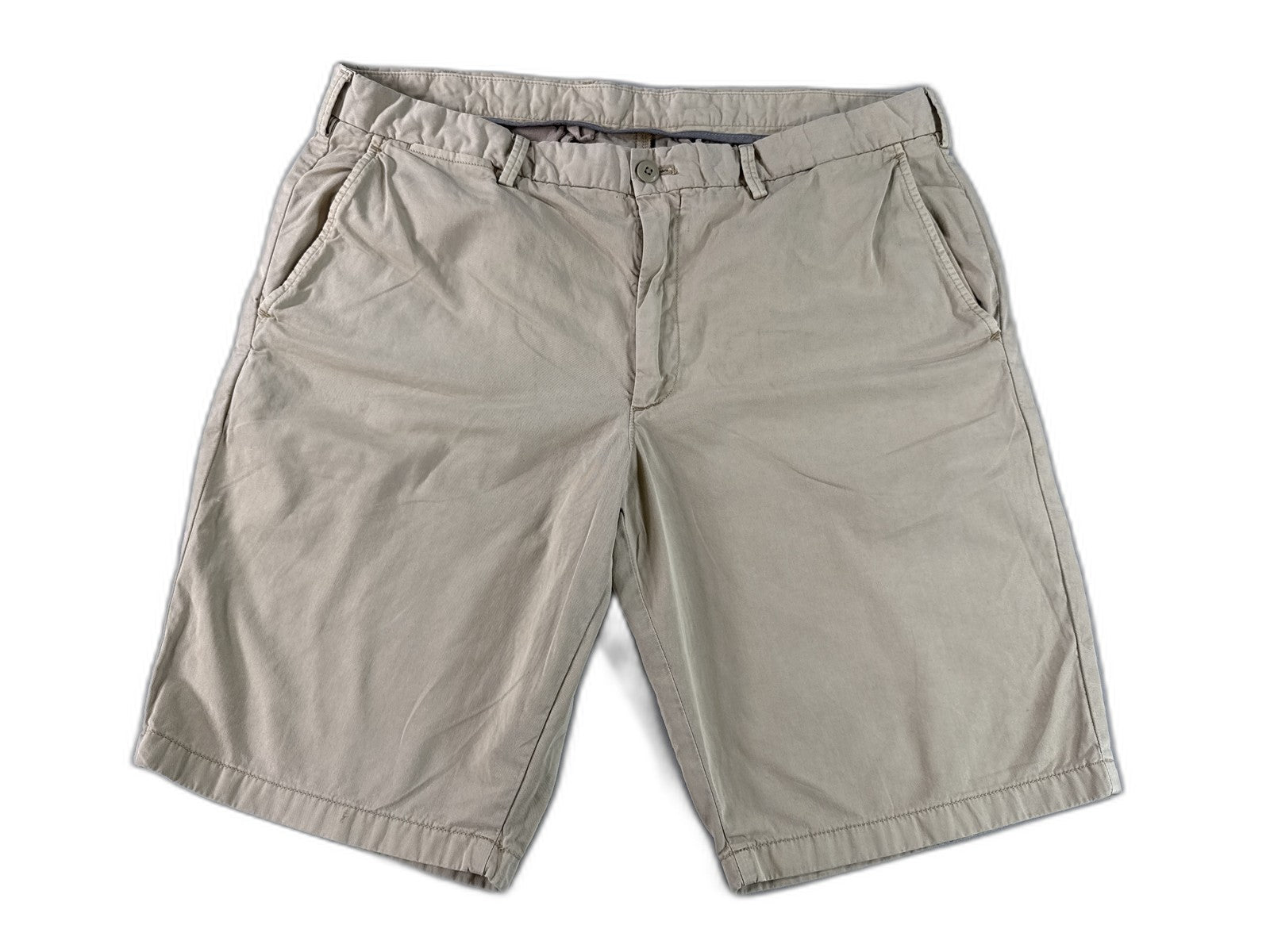UNIQLO Chino Shorts Waist inch Beige 100% Cotton Breathable Flat Front Twill Men