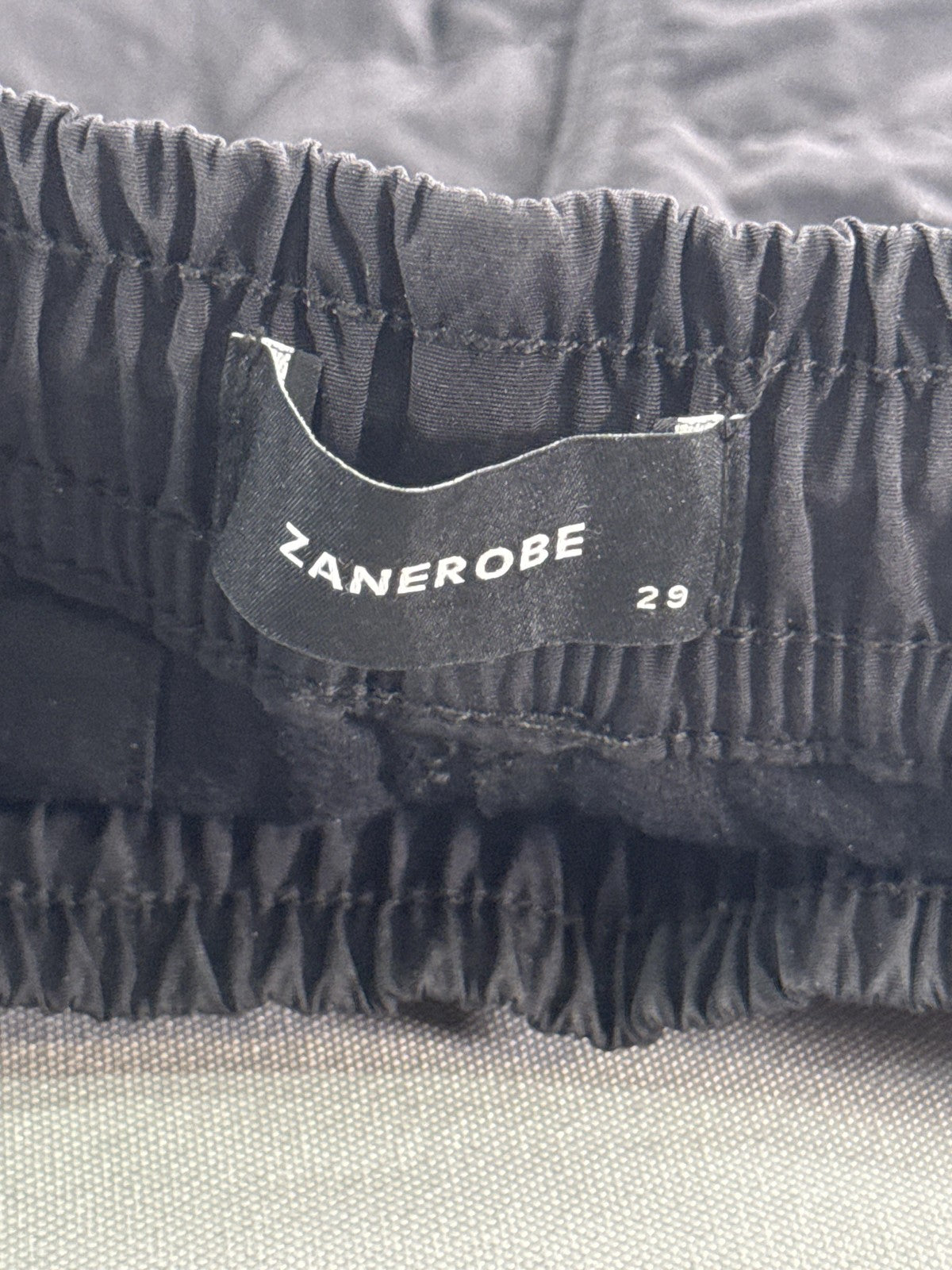 Zanerobe Shorts Mens 29 Black Drawstring Elastic Waist Lightweight Casual Zipper