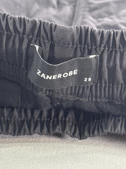 Zanerobe Shorts Mens 29 Black Drawstring Elastic Waist Lightweight Casual Zipper