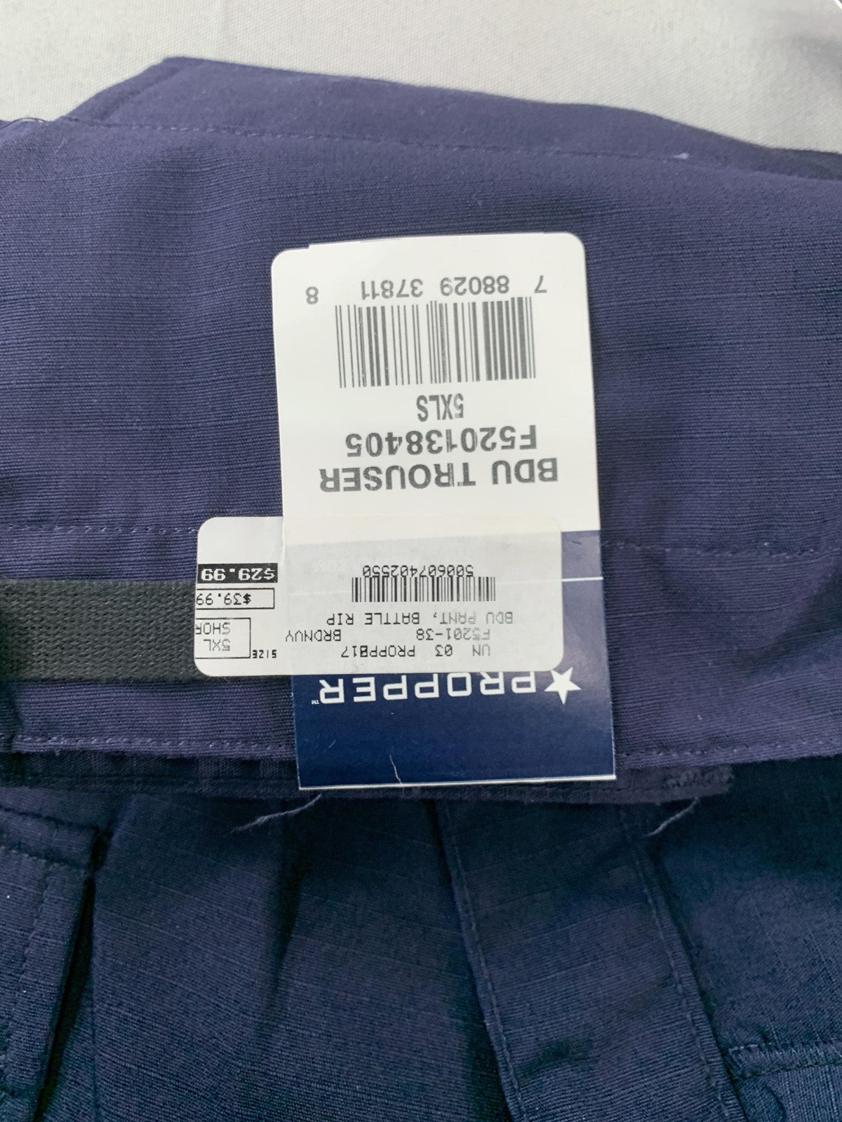 Propper Pants Mens 5XLS Navy Blue BDU Trouser Battle Rip Cargo Tactical code on