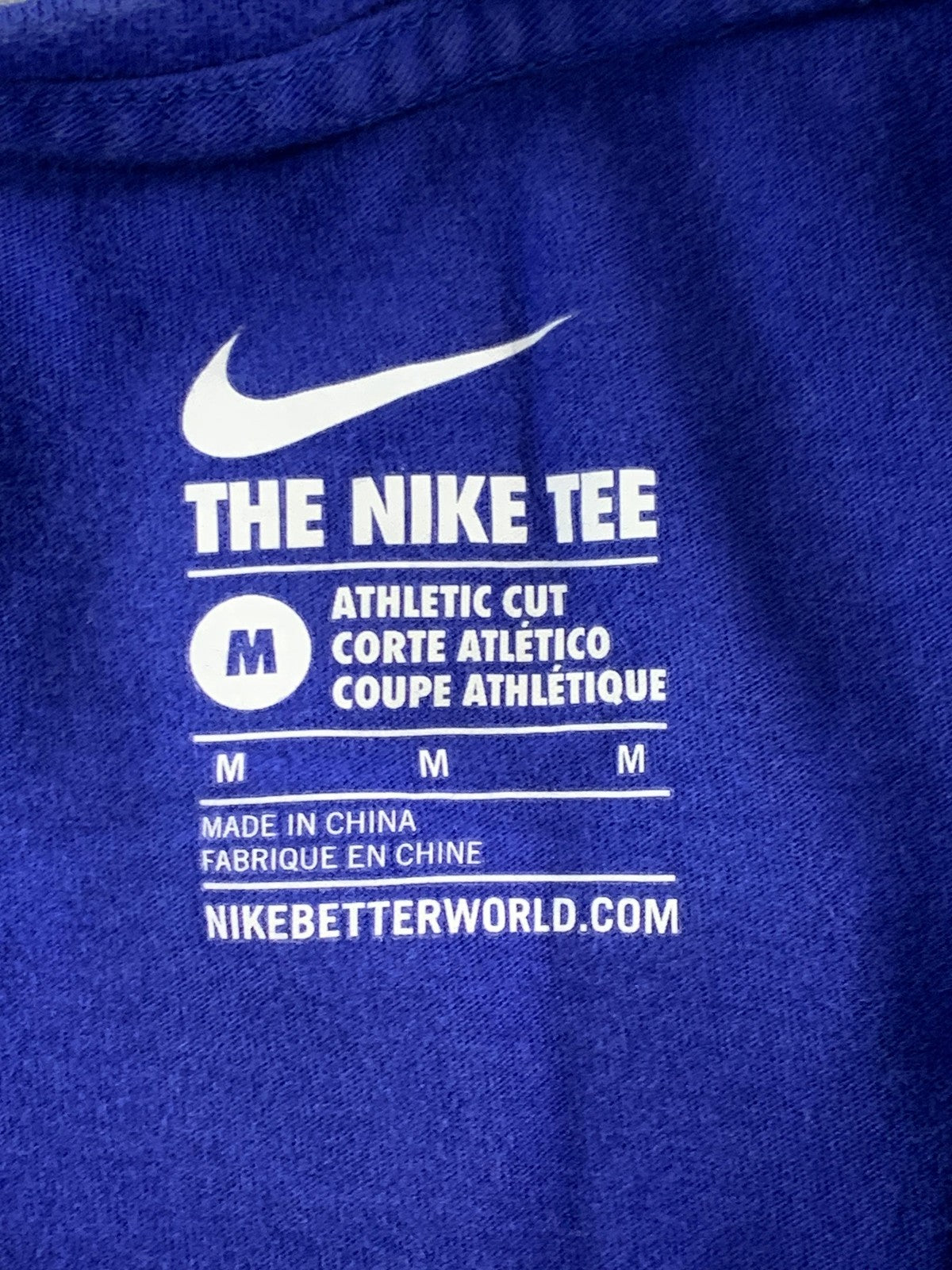 Chicago Cubs Shirt Mens Medium Blue MLB Baseball Nike Athletic Cut USA Flag Tee