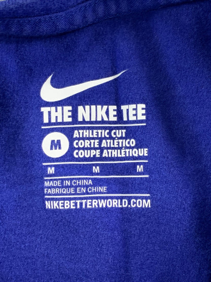 Chicago Cubs Shirt Mens Medium Blue MLB Baseball Nike Athletic Cut USA Flag Tee