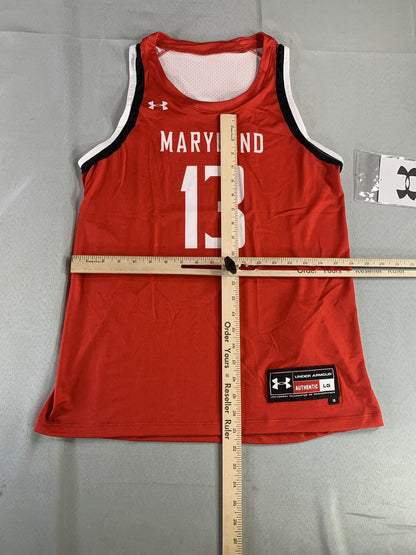 Maryland Basketball Jersey Womens Large NCAA College 13 Under Armour 4-Way Stret