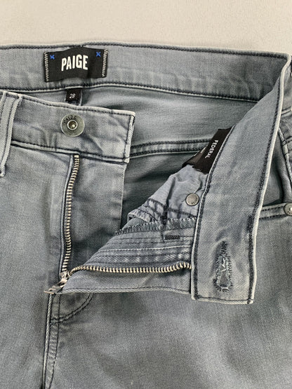 Paige Federal Jeans Mens 31x28 Gray Slim Straight Stretch Denim Pants Casual on