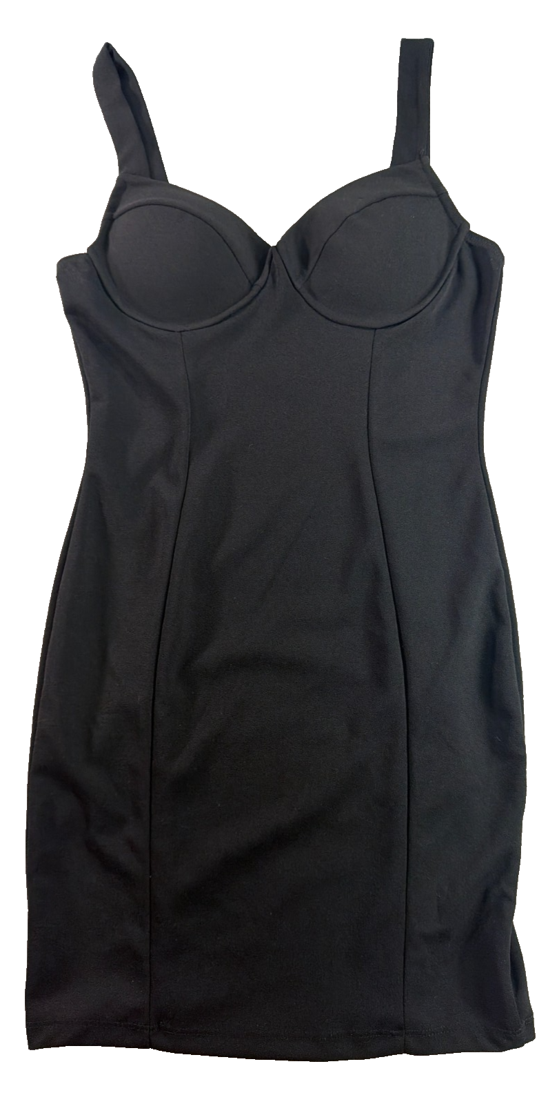 Haute Monde Black Bustier Bodycon Mini Dress Women Medium Sweetheart Cup LBD