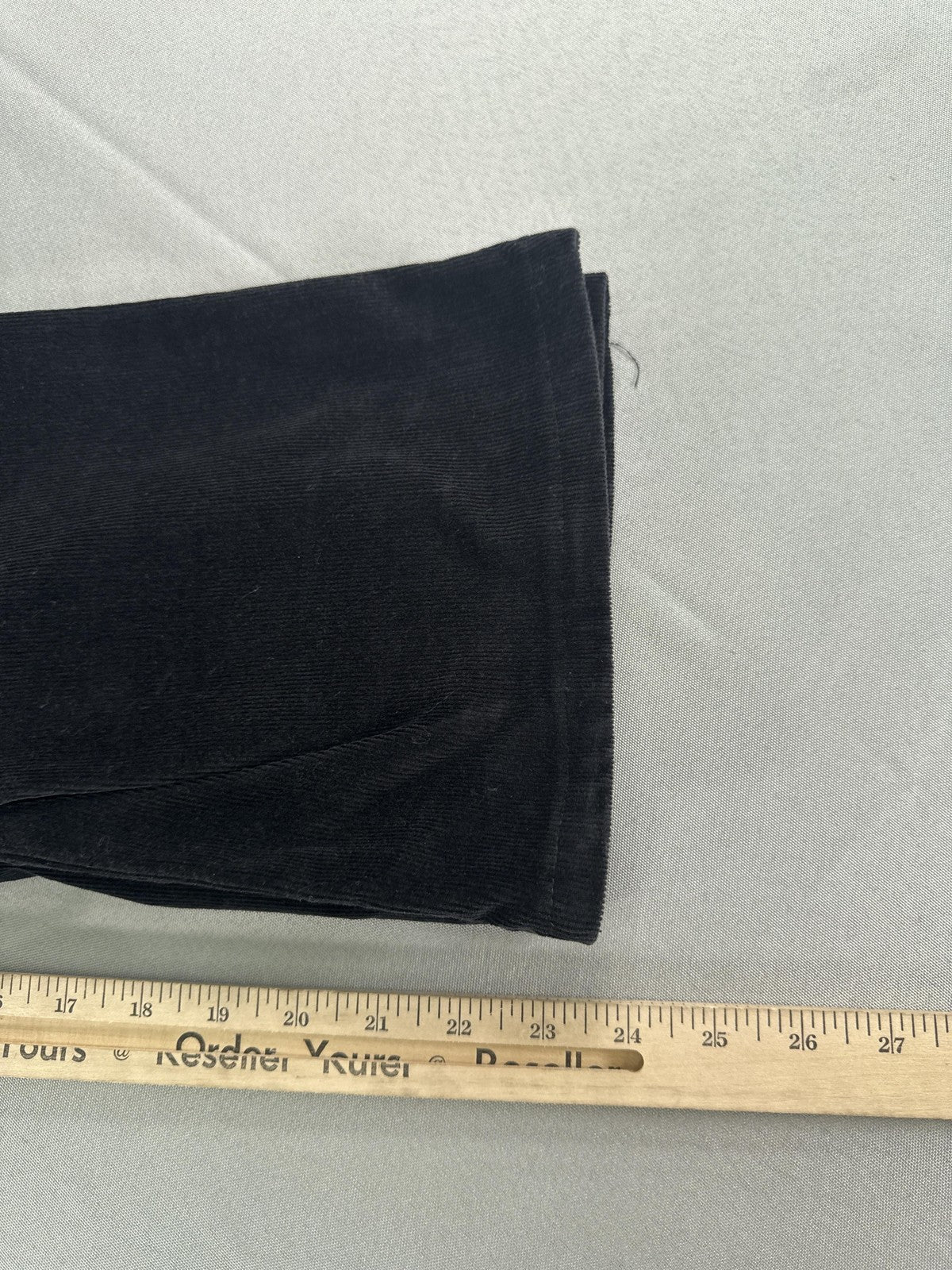 St Johns Bay Pants Womens 10 Petite Black Corduroy Stretch Flare Pockets Casual