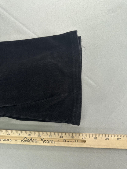St Johns Bay Pants Womens 10 Petite Black Corduroy Stretch Flare Pockets Casual