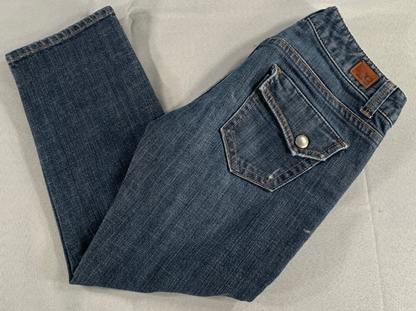 Vintage X2 Jeans Size 0 Y2K Made in Hong Kong Button Hem Mid Rise Denim Apparel