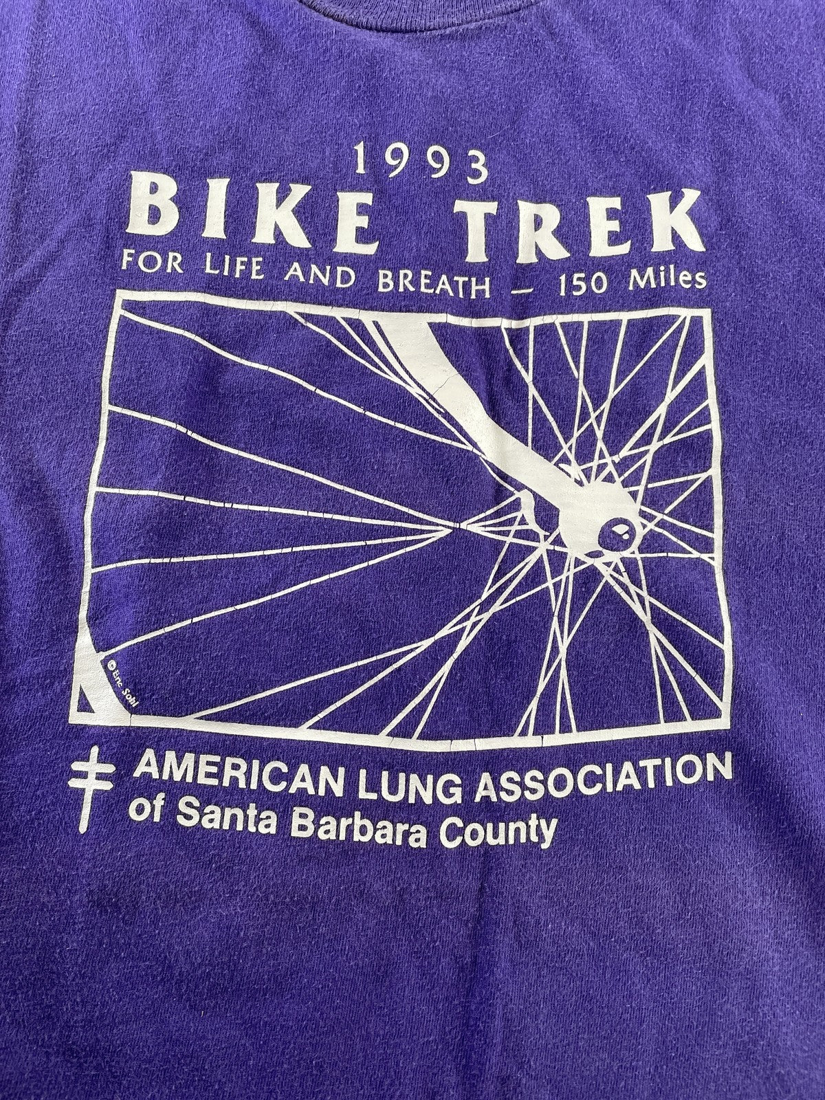 Vintage American Lung Association Bike Trek Shirt Mens XL 1993 Event Cycling 90s