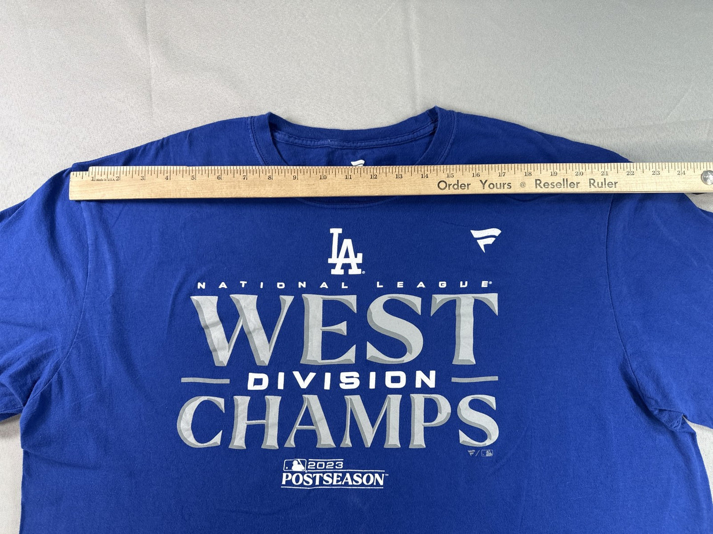 Fanatics Los Angeles Dodgers World Series Champions Tee 2XL Blue Cotton Graphic