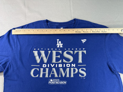 Fanatics Los Angeles Dodgers World Series Champions Tee 2XL Blue Cotton Graphic