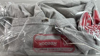 Detroit Red Wings Mens L Reebok Gray Long Sleeve Shirt NHL 1926 Winged Wheel Tee