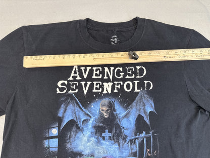 Avenged Sevenfold Graphic Tee Large Black Cotton Regular Fit Short Sleeve