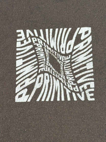 Primitive Skate T Shirt Brown Logo Graphic Mens Small Streetwear Cotton Tee