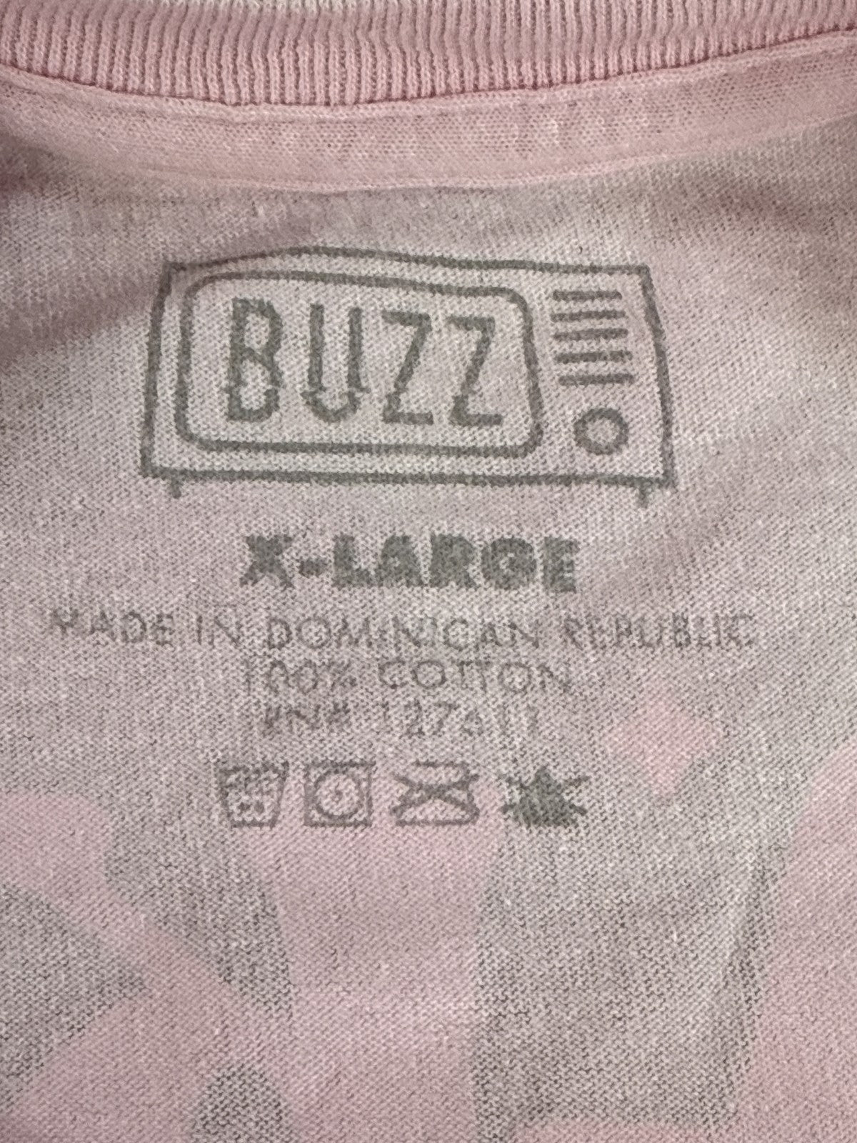 BUZZ Smile Graphic Tee X LARGE Pink 100% Cotton Crewneck Short Sleeve Streetwear