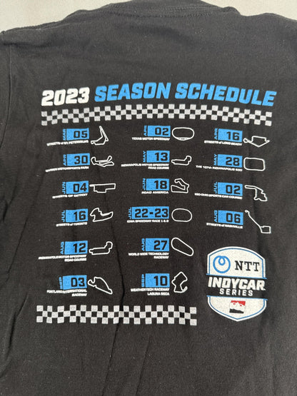 NTT IndyCar Series Shirt Youth Small 2023 Season Schedule Racing Tee Racing