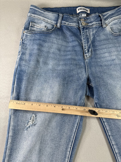 DISCLOSURE Light Wash Skinny Jeans 18W Cotton Blend Distressed Frayed