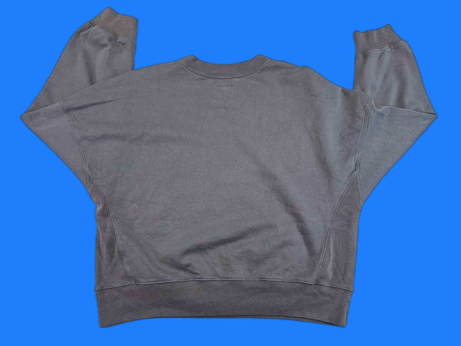 Abercrombie Fitch Vintage Look Crewneck Sweatshirt L Gray Cotton Long Sleeve Men