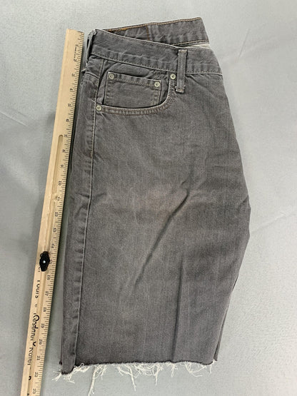 Levis 569 Shorts Mens 36 Gray Cut Off Denim Relaxed Fit Frayed Hem Casual Hasbro