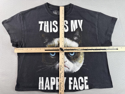 Grumpy Cat Meme Graphic Tee Mens L Black 100% Cotton Short Sleeve Crewneck