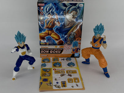 Lot of 2 Dragon Ball Z Super Saiyan God Goku Vegeta Figures Bandai Set New