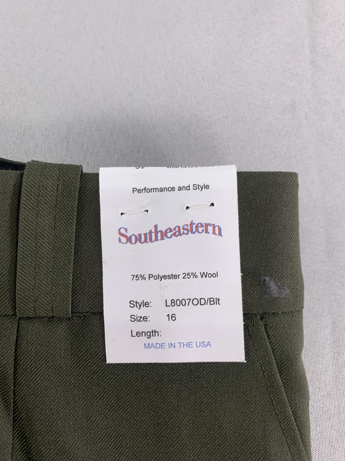 Southeastern Uniform Pants Womens 16 Green Wool Blend Black Stripe Dress code on