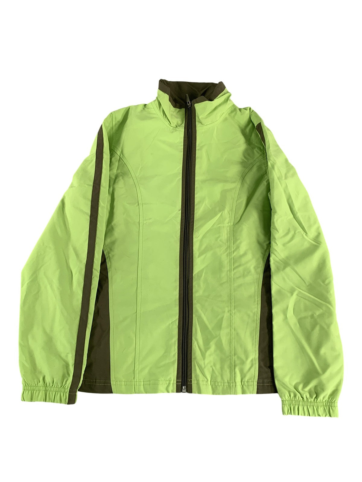 Tek Gear Jacket Womens Small Green Brown Full Zip Lightweight Activewear Coat