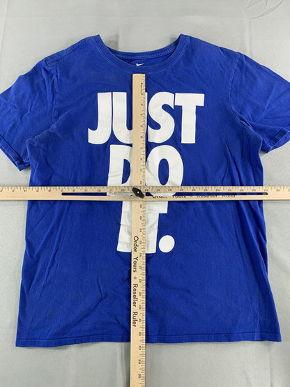 Nike Shirt Mens Large Blue Just Do It Swoosh Logo Athletic Graphic Tee Cotton