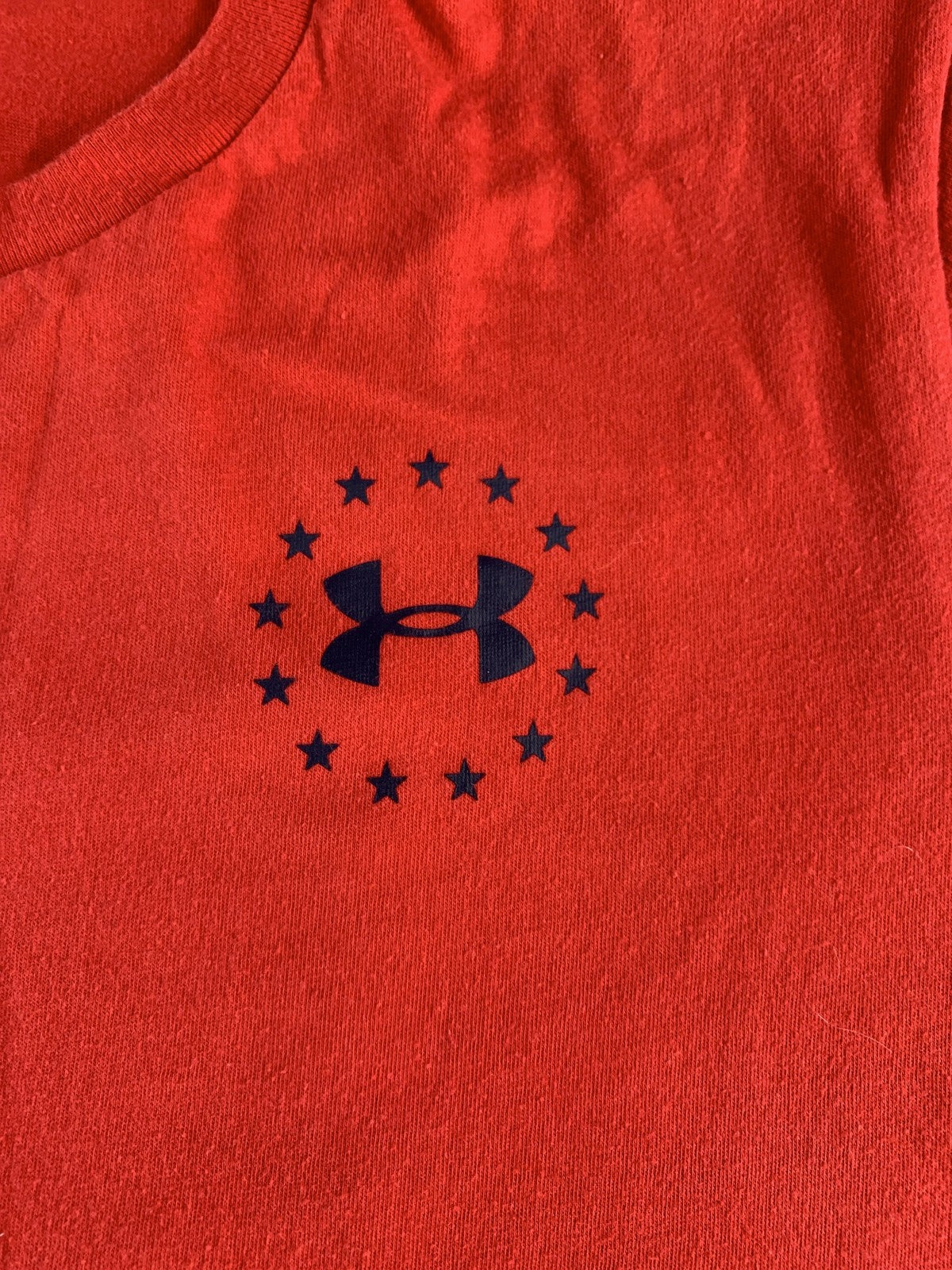 Under Armour Shirt Mens Small Red HeatGear Freedom Patriotic USA Flag Tee NWT