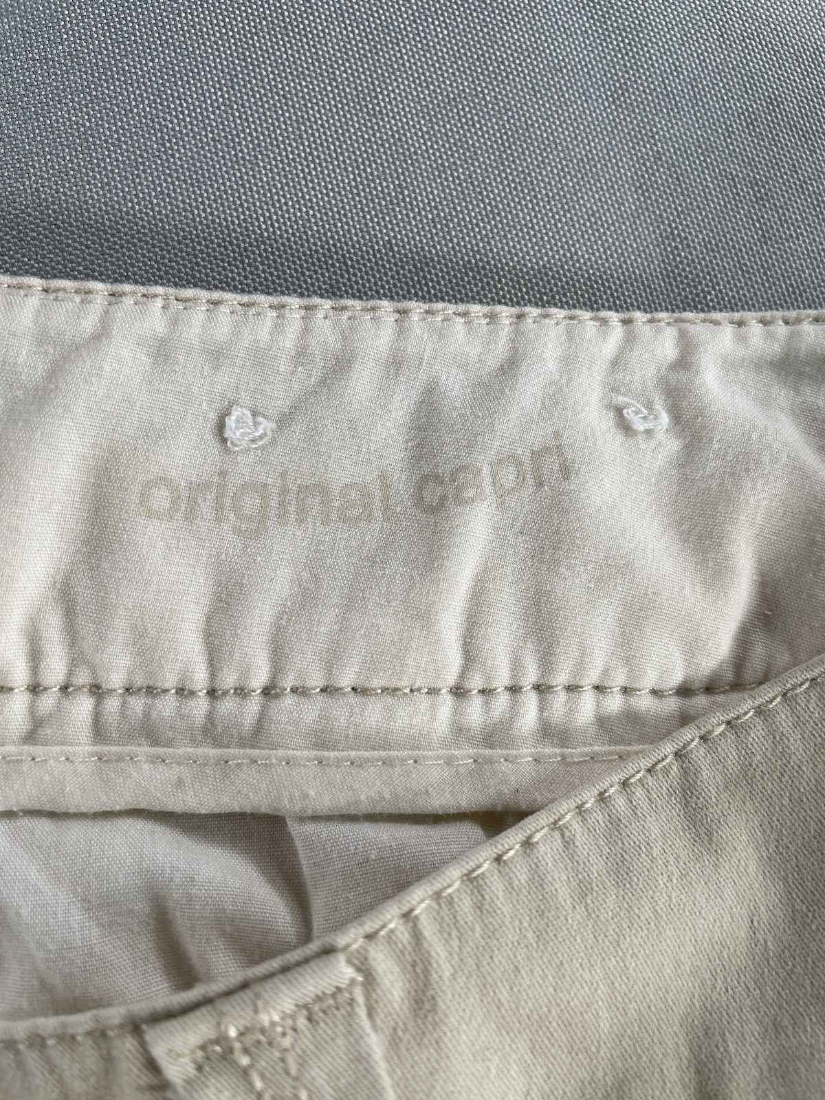 Sonoma Capri Pants Womens 14 Beige Stretch Cropped Chino Casual Original Light
