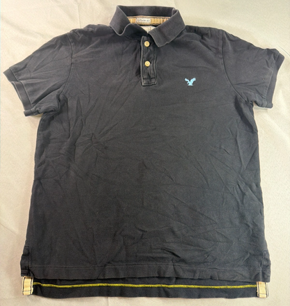 American Eagle Outfitters Eagle Polo Mens Large Navy Blue Vintage Fit Pique Tee