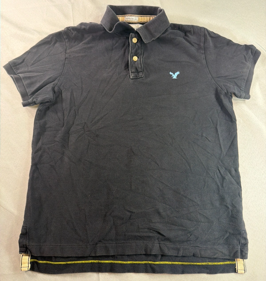 American Eagle Outfitters Eagle Polo Mens Large Navy Blue Vintage Fit Pique Tee