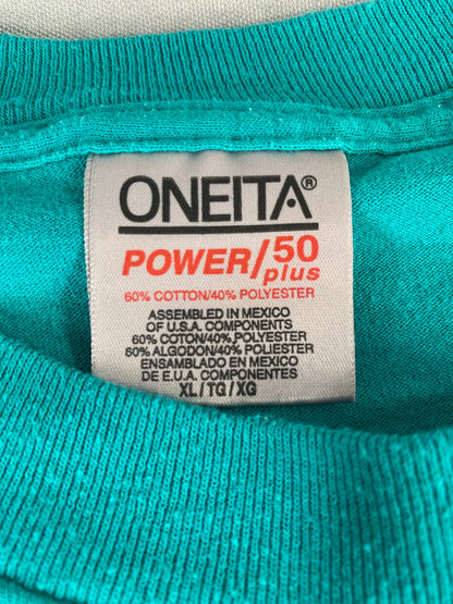 VTG Oneita Jimmy Mac’s Cantina T-Shirt Sz XL Teal Green Margarita Mexico Bar Tee