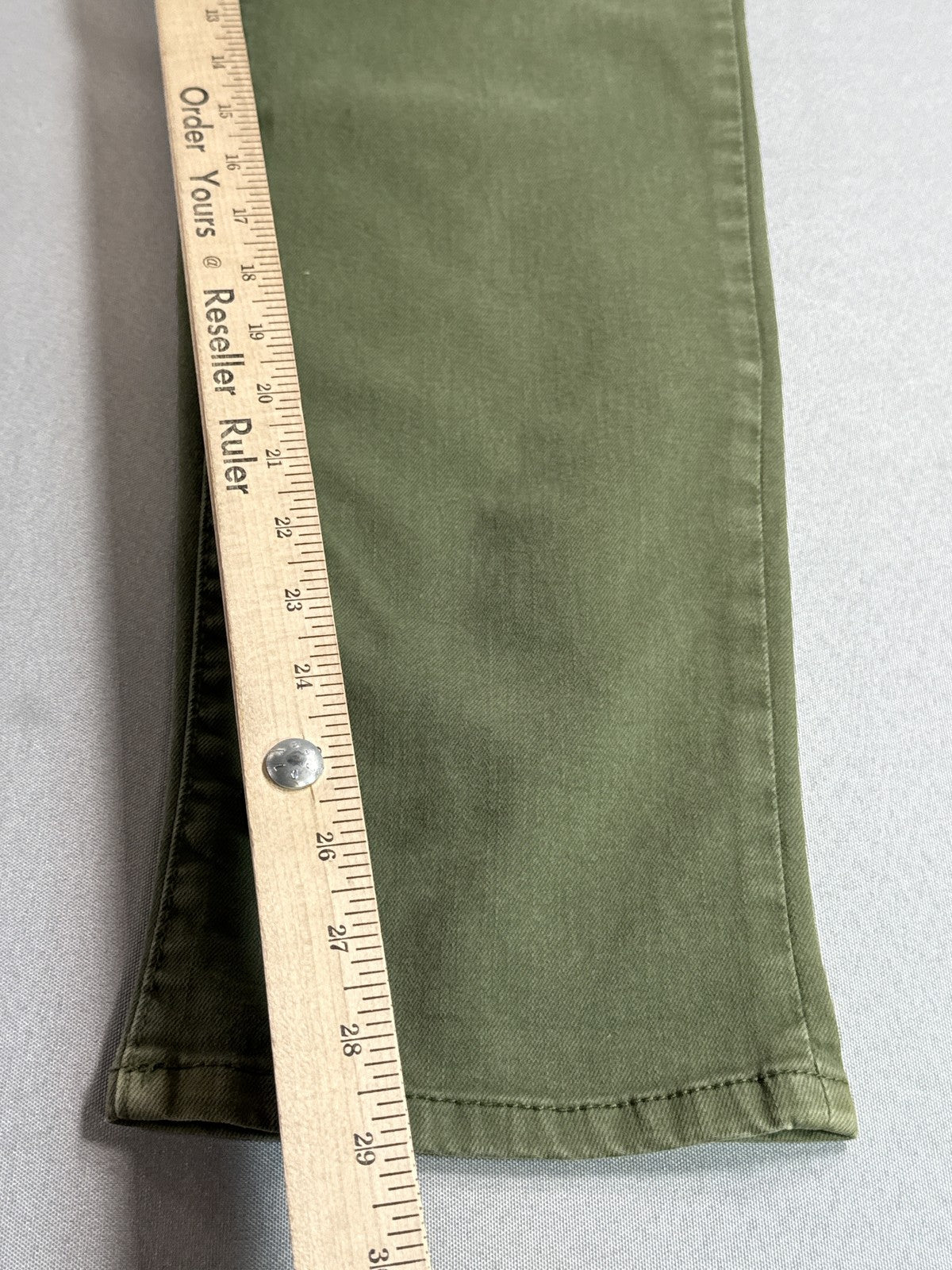 TIME TRU Cargo Pants Womens 18 Olive Green Cotton Relaxed Fit Distressed Ripped