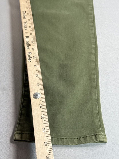 TIME TRU Cargo Pants Womens 18 Olive Green Cotton Relaxed Fit Distressed Ripped