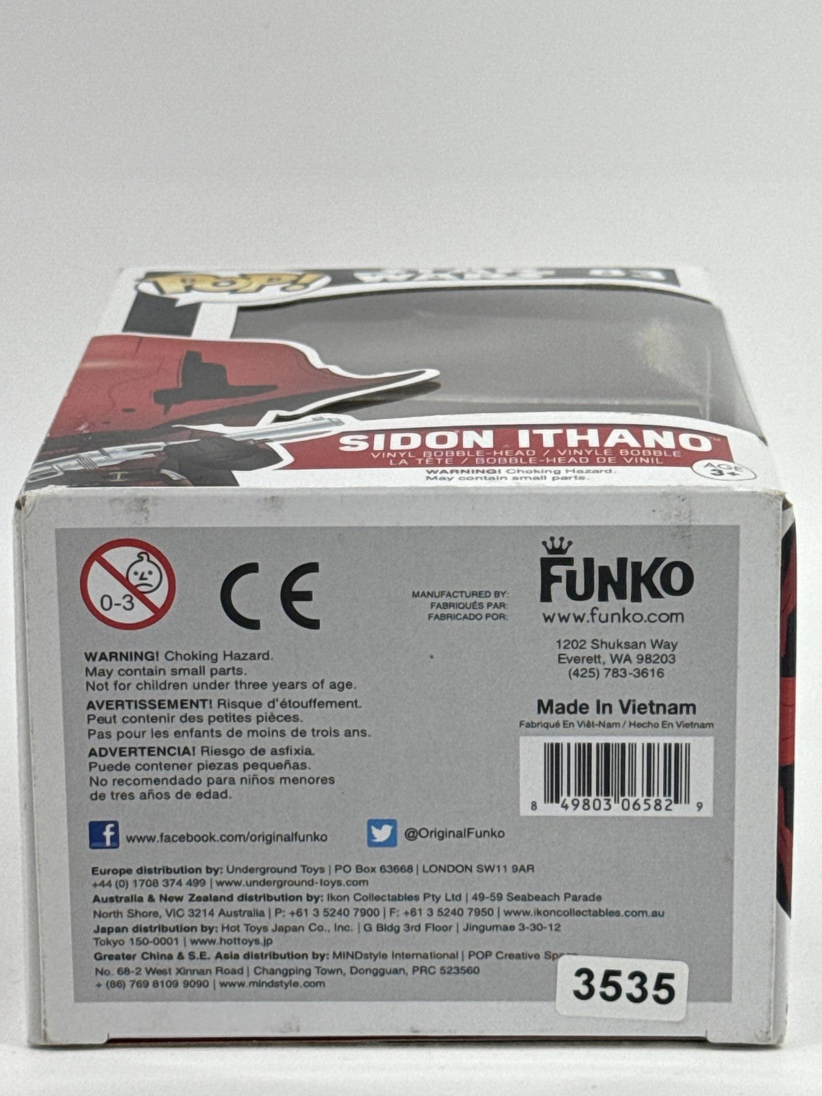 Funko Pop Star Wars Sidon Ithano #83 Vinyl Bobble-Head Figure Box Red Helmet