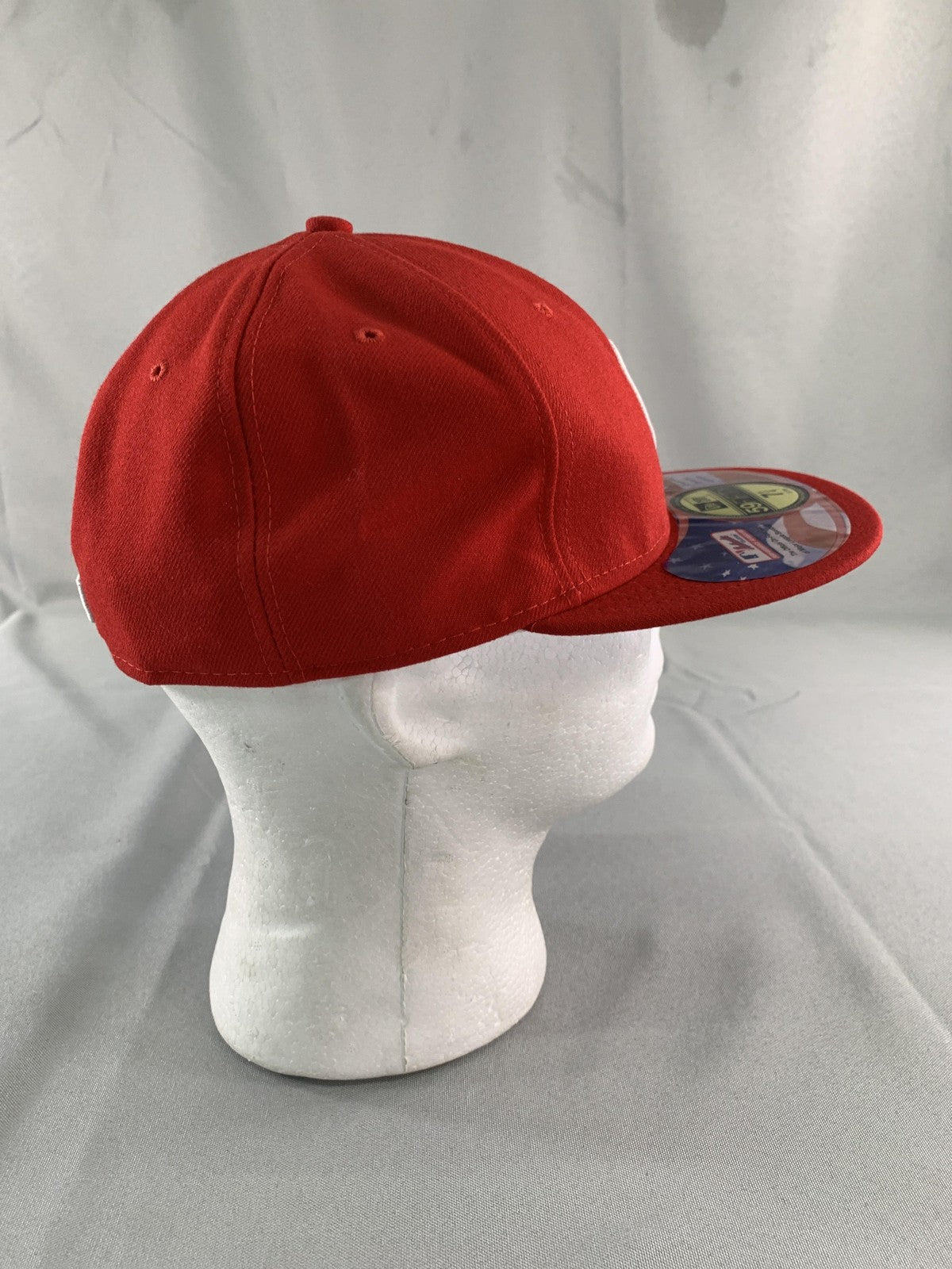 Chicago Cubs Hat Cap Fitted Mens 7 1/4 Red MLB Baseball Stars & Stripes New Era