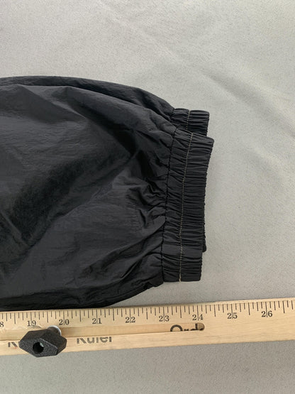 IISE Jogger Pants Mens Small Black Crinkle Nylon Elastic Cuff Relaxed Fit Casual