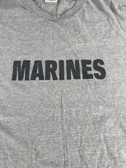 7.62 Design Marines T-Shirt XXL Gray Distinctive Military Graphic USA Cotton