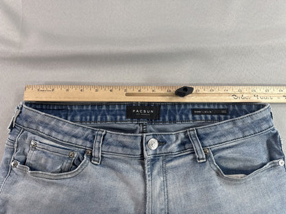 Pacsun Light Wash Skinny Jeans 34 x 32 Womens 34x32 Blue Denim Slim Fit Stretch