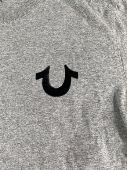 True Religion Shirt Mens Large Gray Graphic Tee Crafted With Pride Logo Cotton