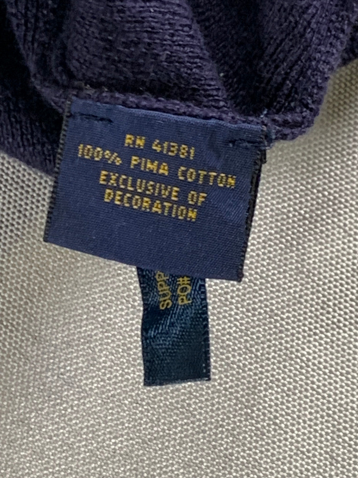Polo Ralph Lauren V Neck Sweater L Navy Blue Pima Cotton Pullover Pony Logo 133