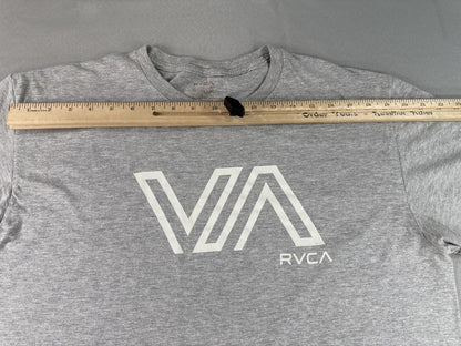 RVCA Graphic Tee XL Gray Cotton Crewneck Short Sleeve Streetwear Skate Surf VA