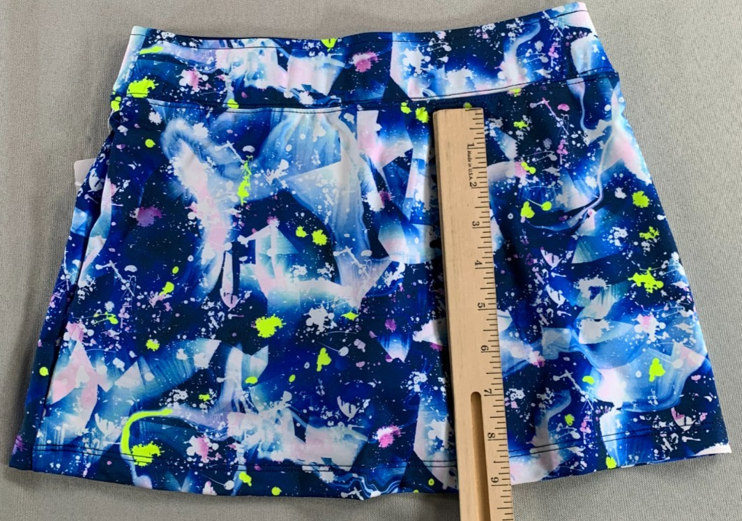 Prince Girls Tennis Skort S 8-9 Cosmic Confetti Blue Stretch Wicking NWT Apparel
