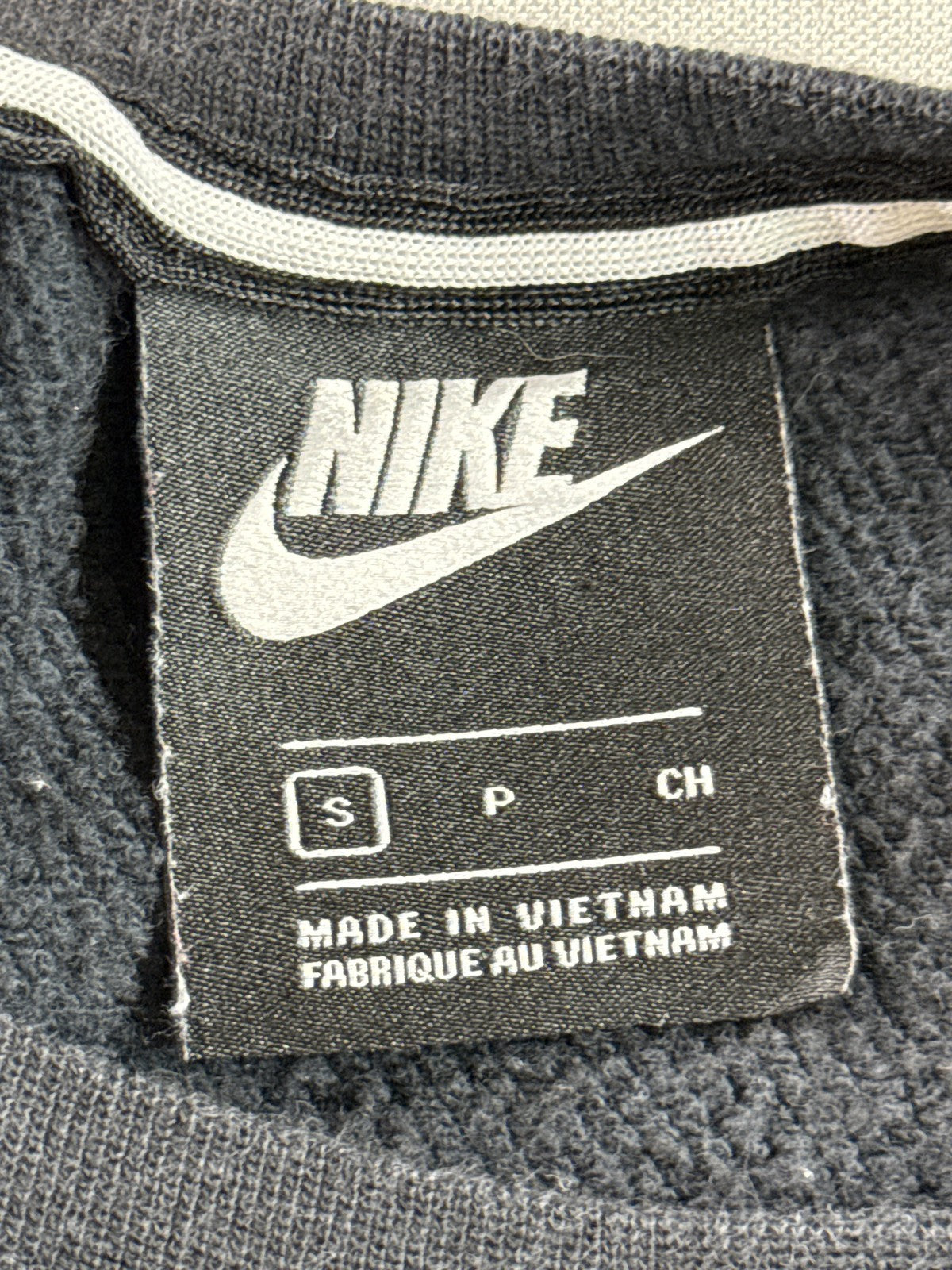 Nike Air Cropped Sweatshirt Womens S Black Cotton Blend Regular Fit Long Sleeve